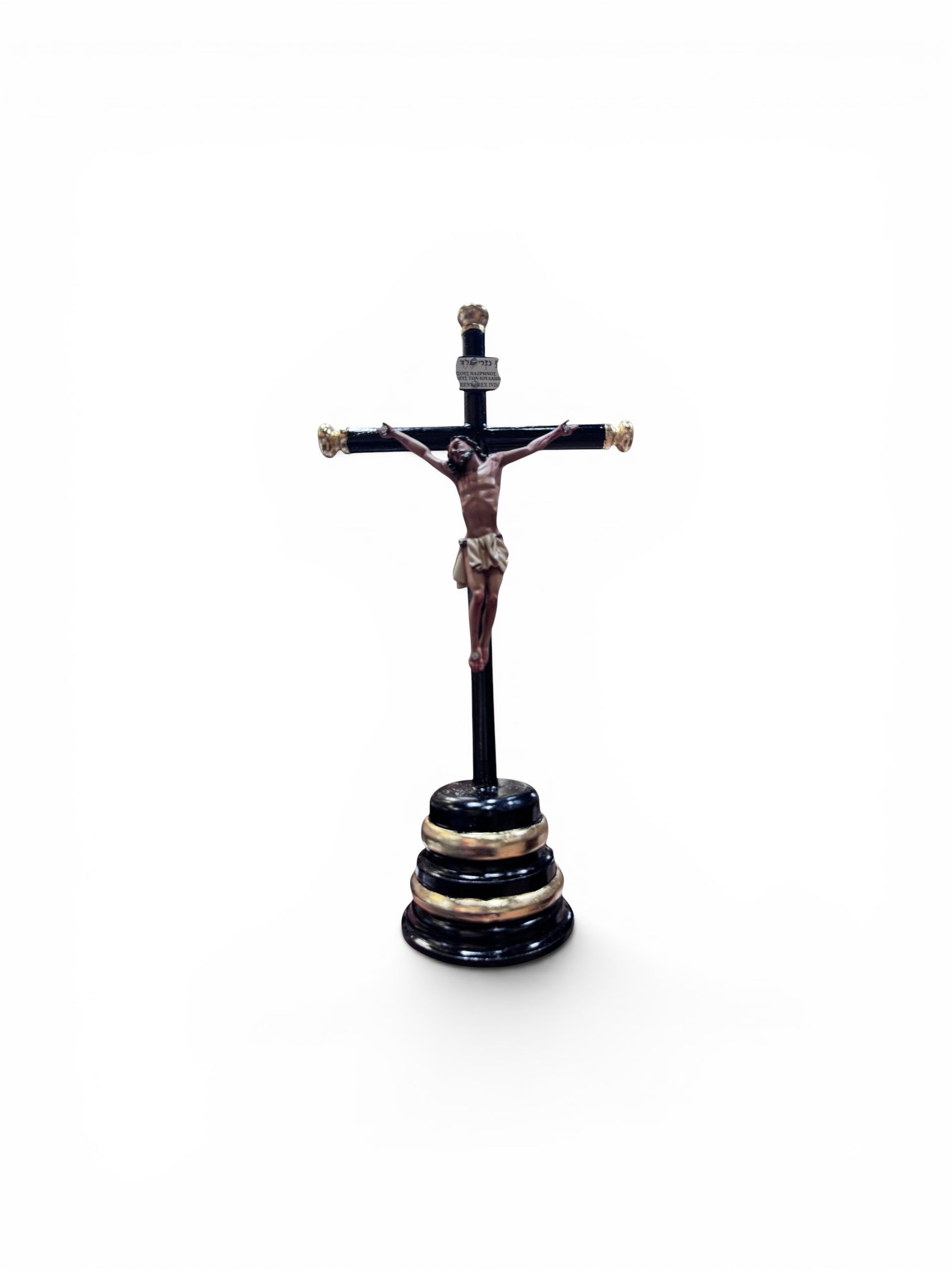 Cristo De Base Cruz De Madera 43cm