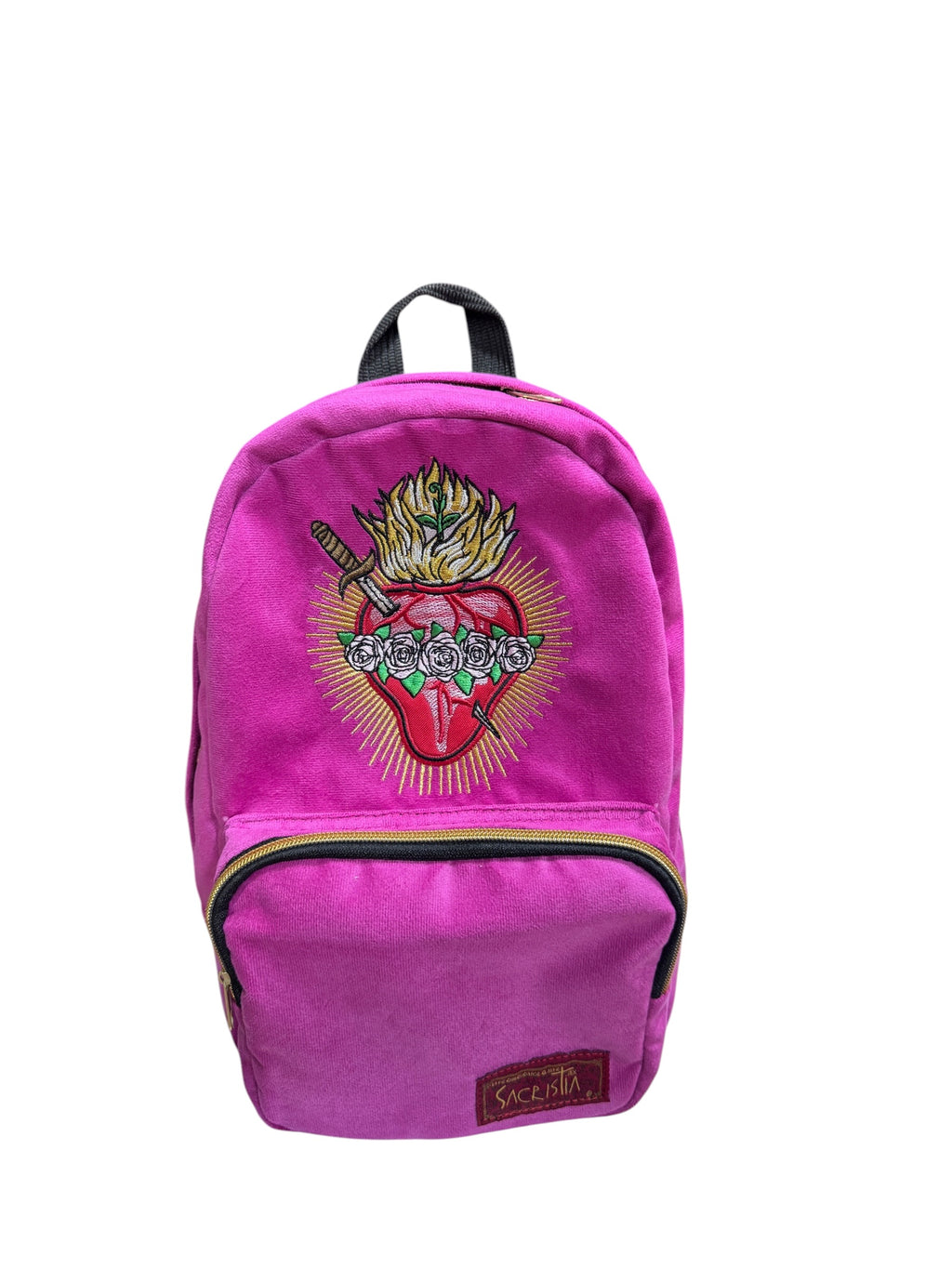 Mochila mini Sacristía Bordada Corazón De María Rosa