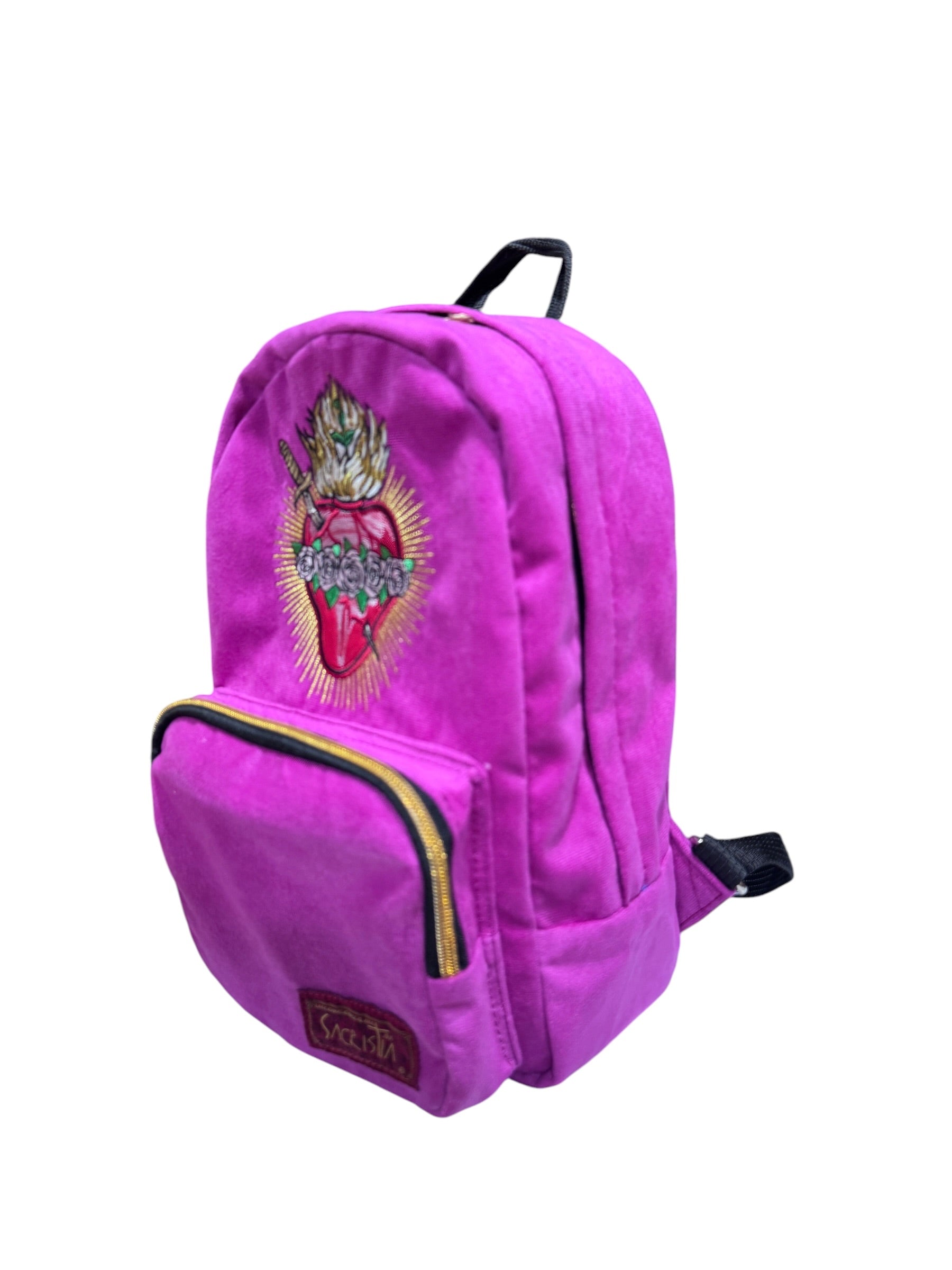 Mochila mini Sacristía Bordada Corazón De María Rosa