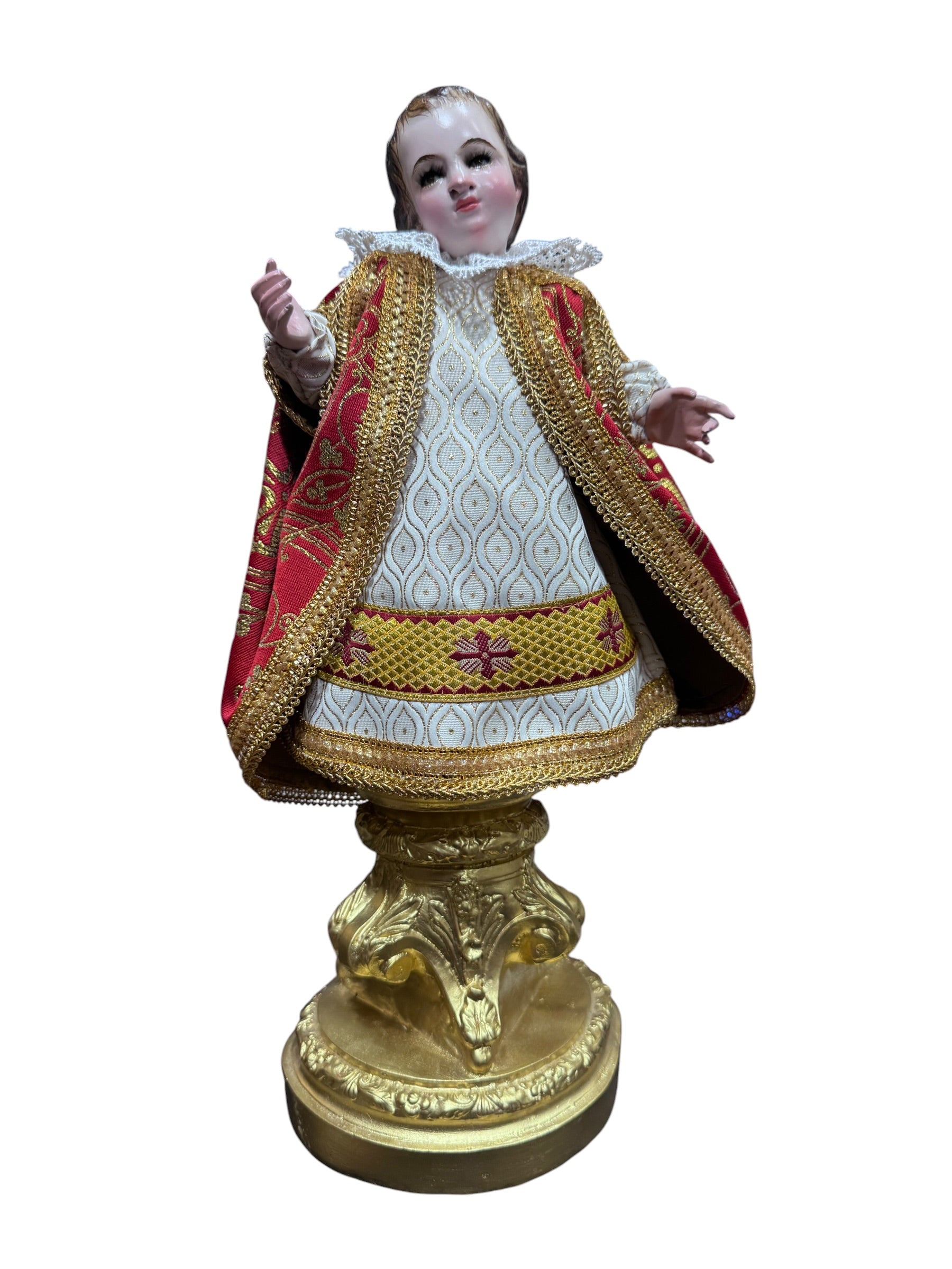 Niño Jesús De Pie 38cm Con Base Desmontable Con Vestimenta