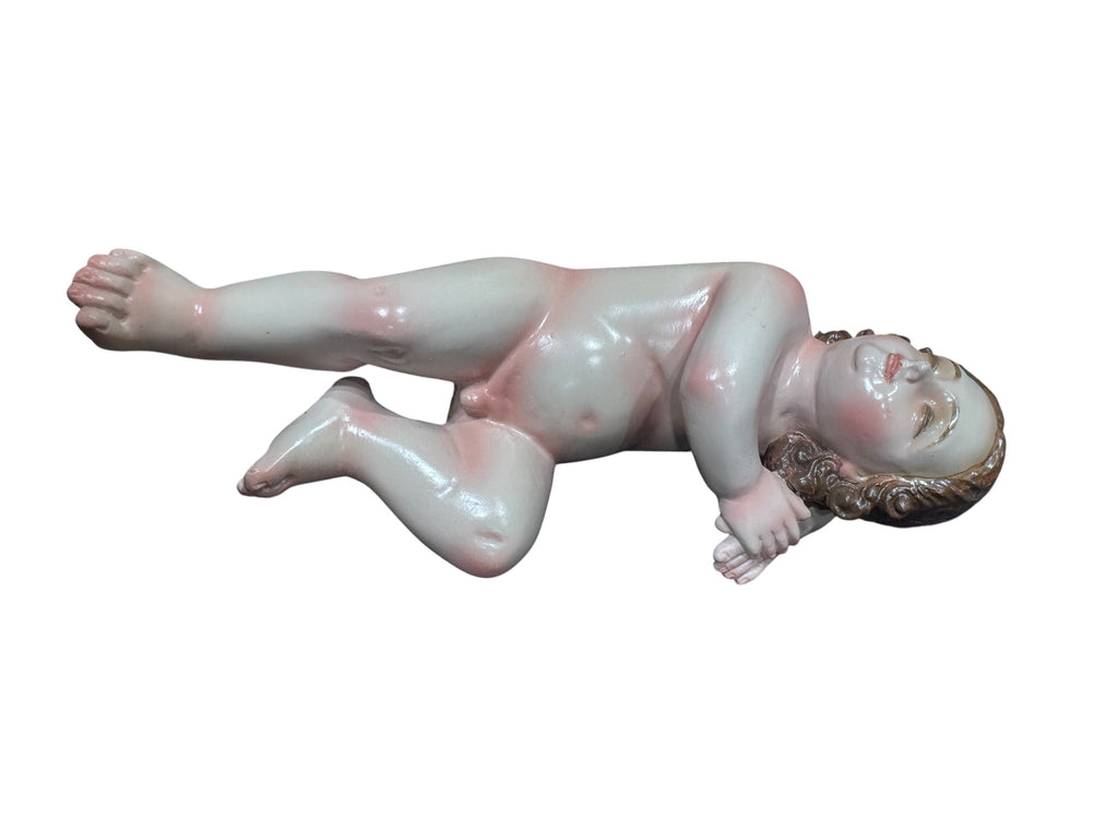 Niño Dios Dormido Talla En Madera 18.5cm