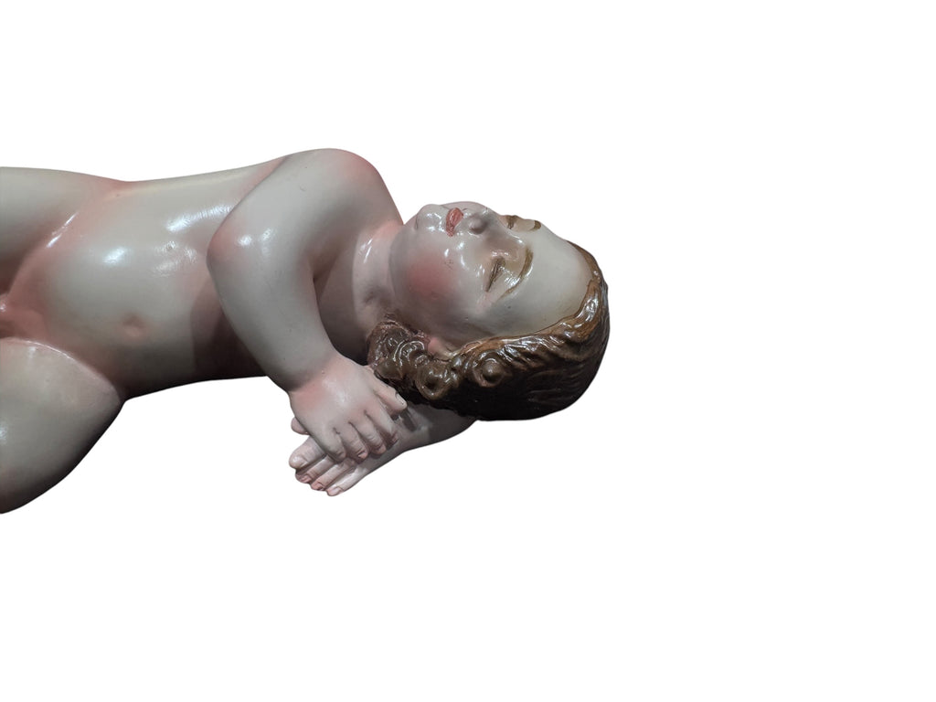 Niño Dios Dormido Talla En Madera 18.5cm