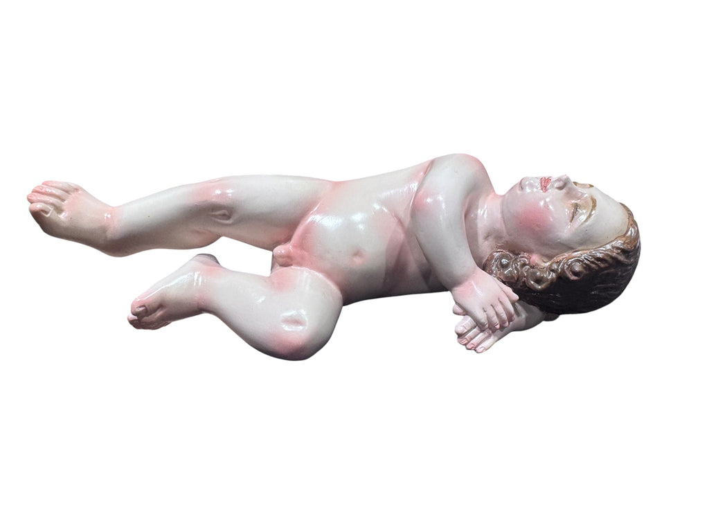 Niño Dios Dormido Talla En Madera 18.5cm