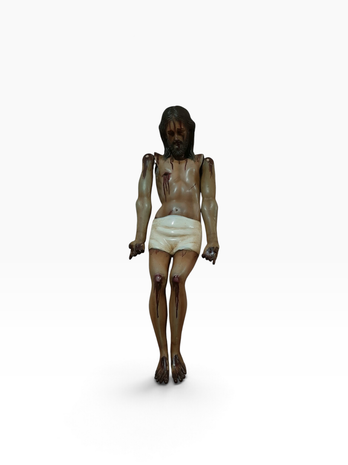 Cristo Santo Entierro O Cristo Yacente policromía al óleo 48cm