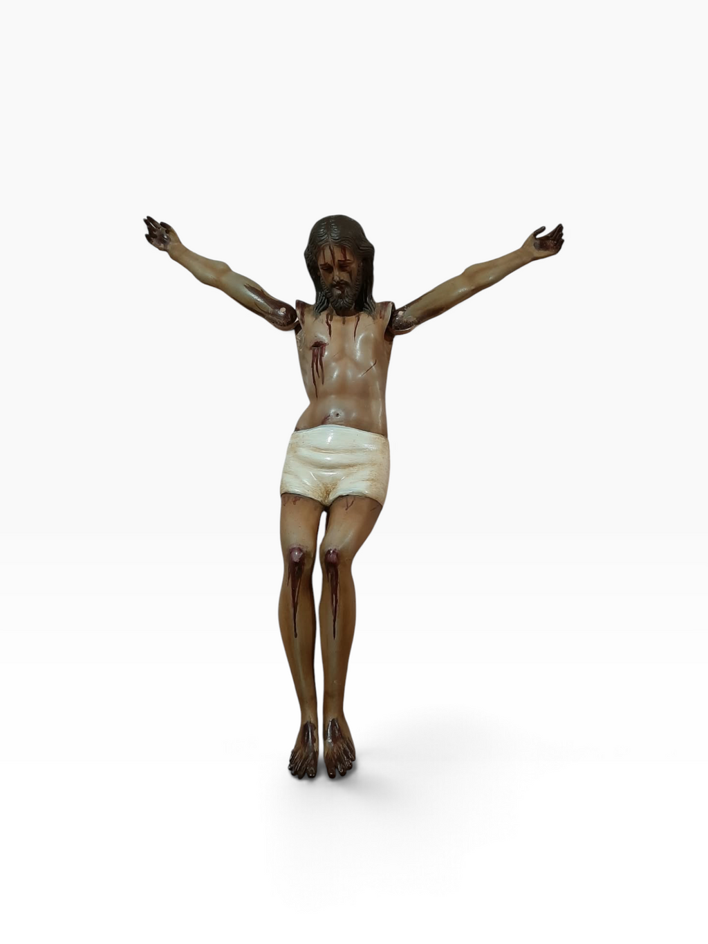 Cristo Santo Entierro O Cristo Yacente policromía al óleo 48cm