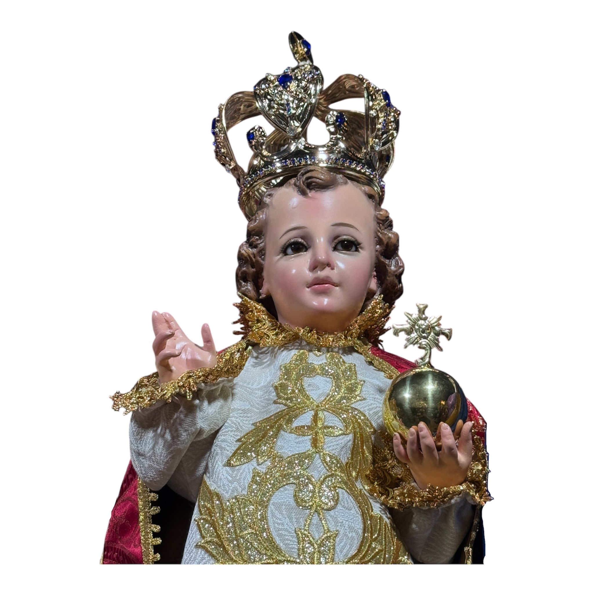 Niño Jesus De Praga 75cm Incluye Accesorios Baño De Oro