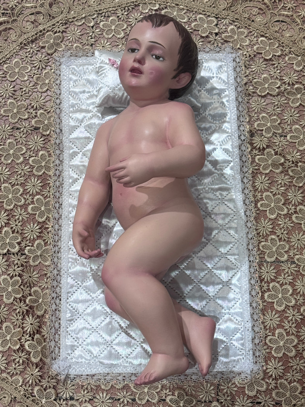 Niño Dios 50cm Dormido Óleo modelo antiguo