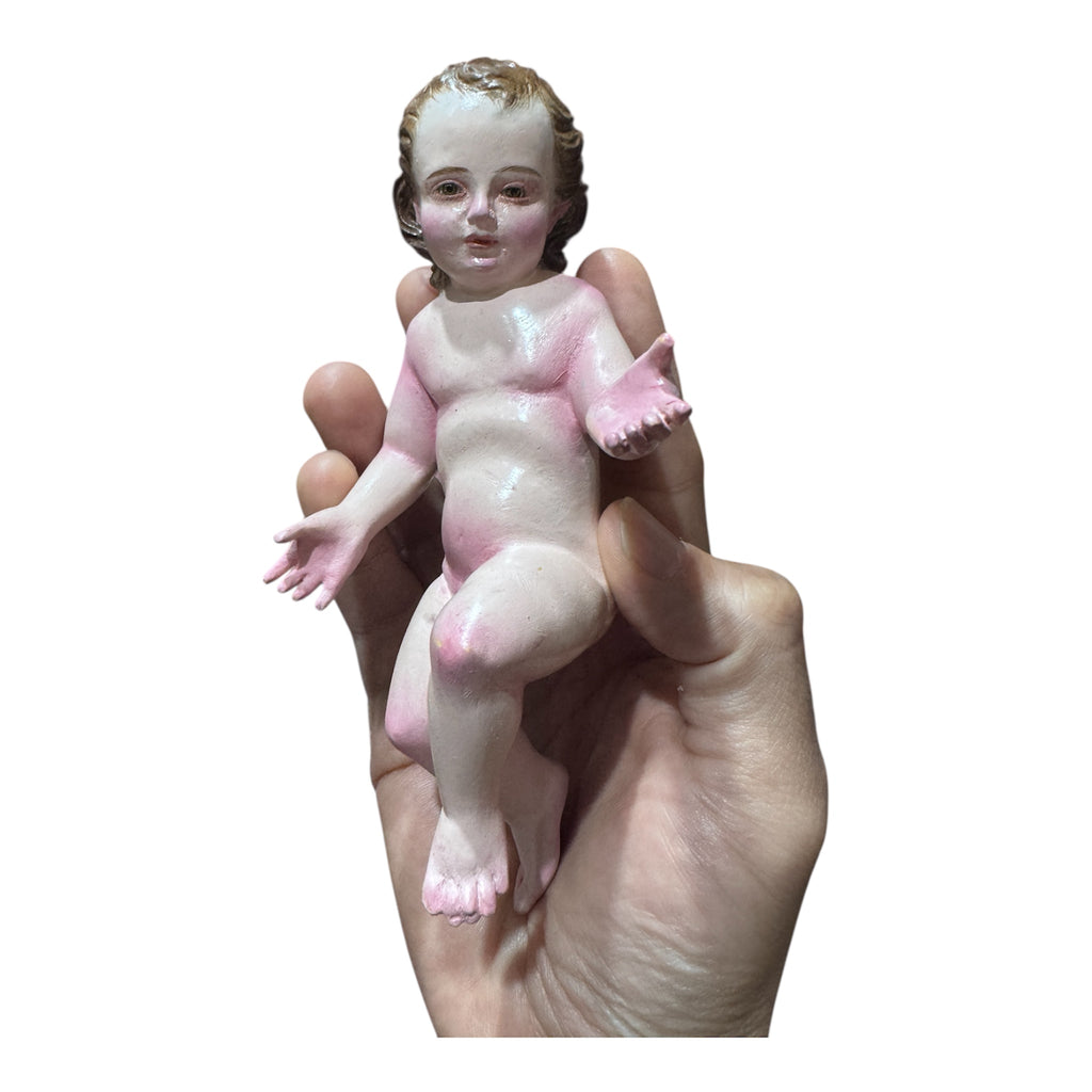 Niño Dios Talla En Madera De Cedro, Acabado Bruñido 16cm