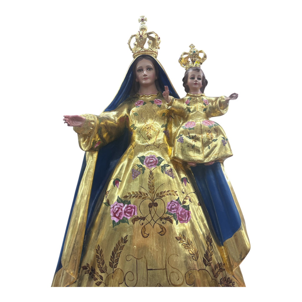 Virgen De La Candelaria En Hoja De Oro Y Acabado Fino 108cm