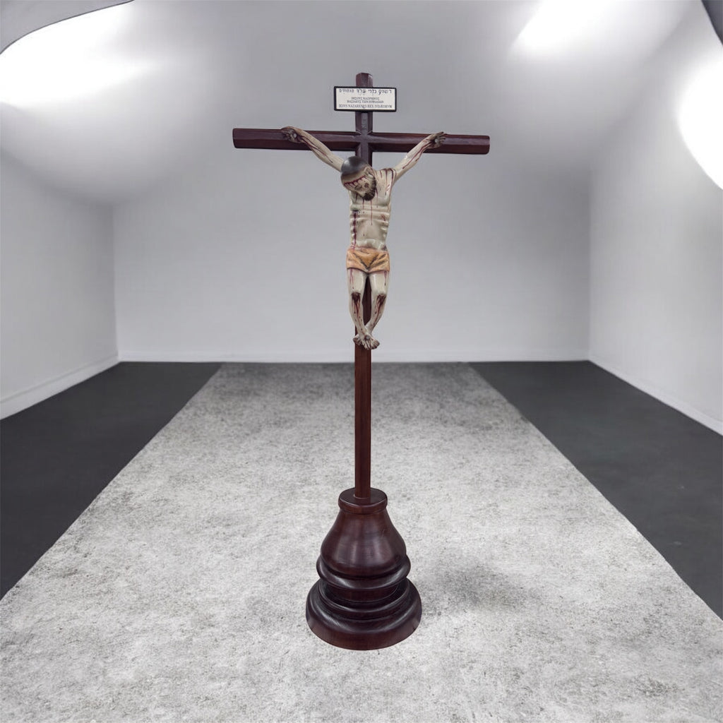 Cristo señor de chalma De Base Tallado En Cedro Rojo 64cm