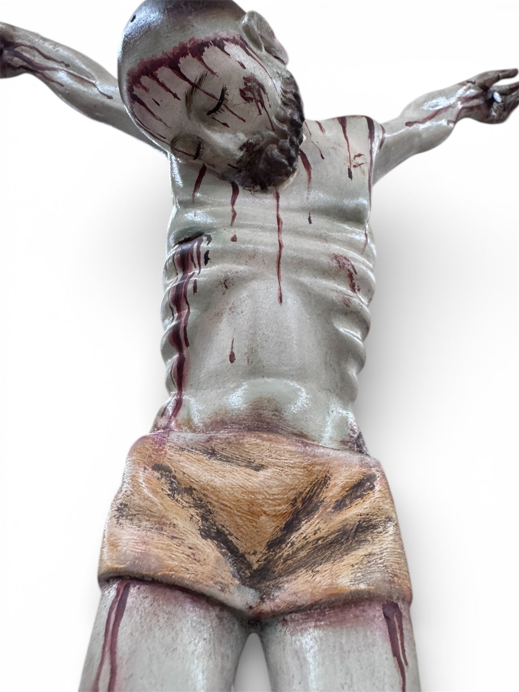 Cristo señor de chalma De Base Tallado En Cedro Rojo 64cm