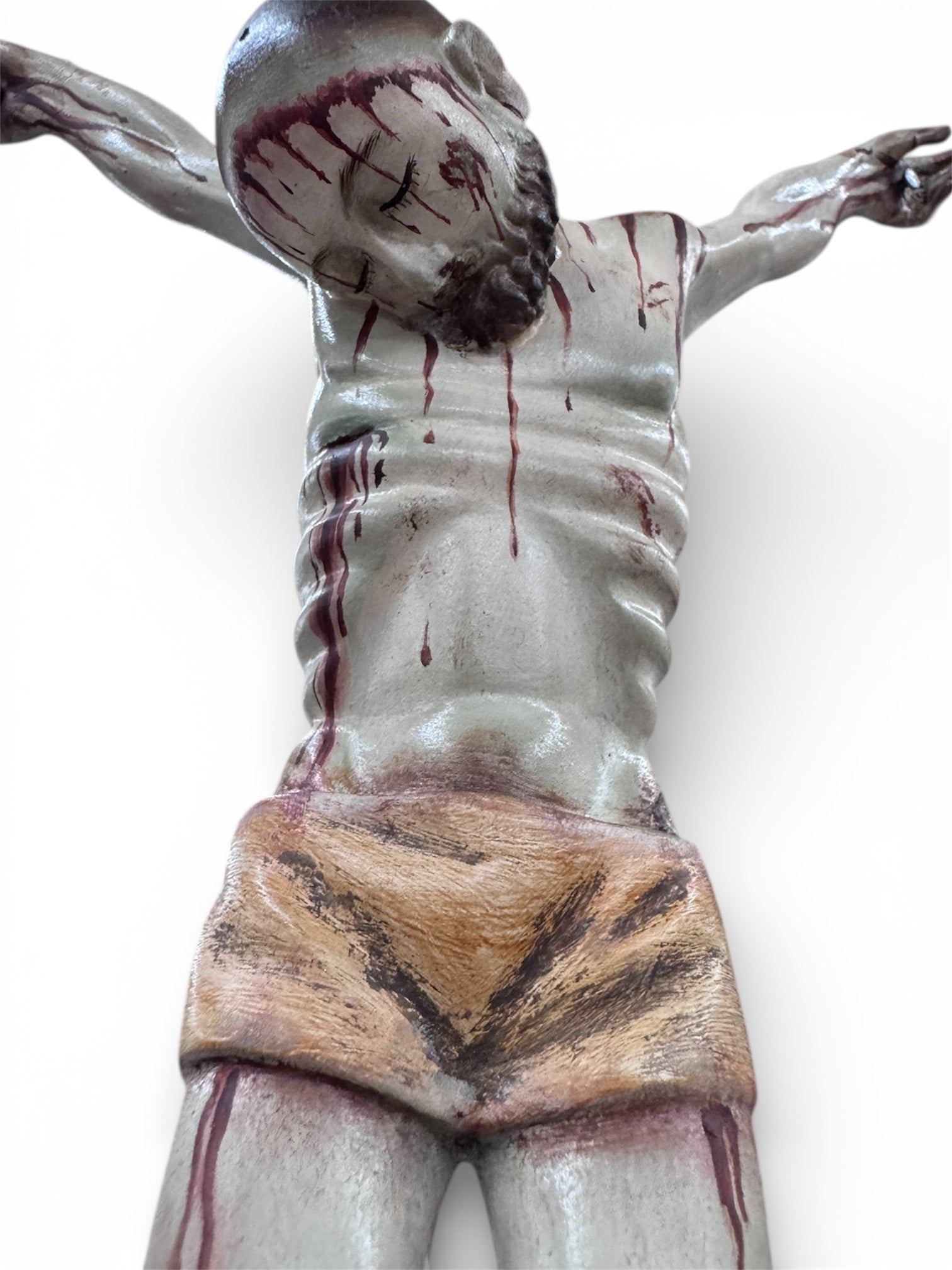 Cristo señor de chalma De Base Tallado En Cedro Rojo 64cm