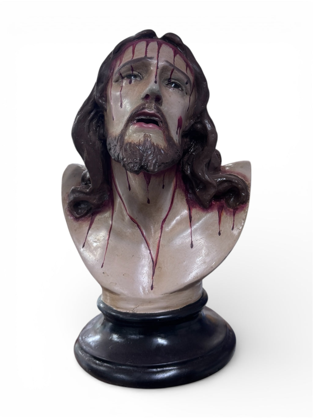 Cristo De Limpias Busto 30cm óleo bruñido