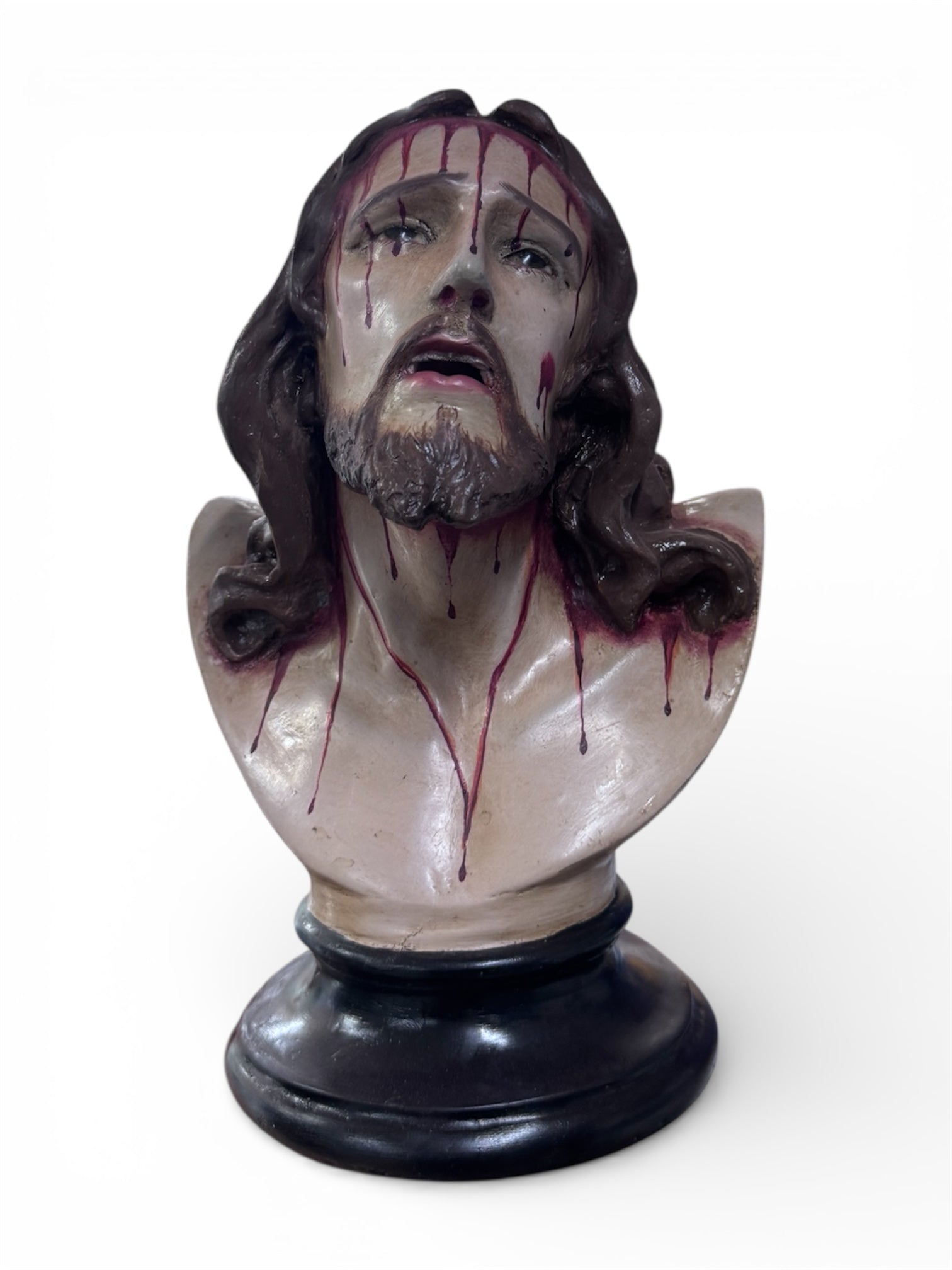 Cristo De Limpias Busto 30cm óleo bruñido