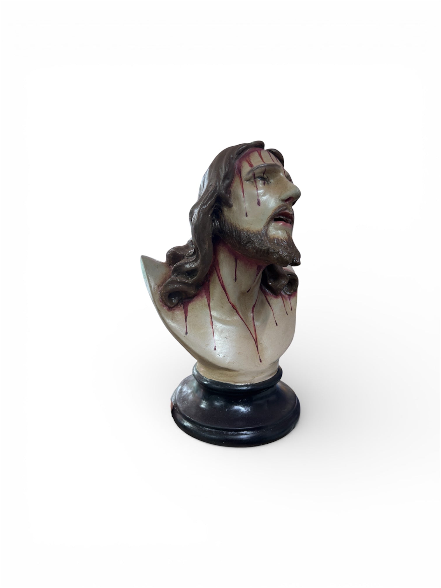 Cristo De Limpias Busto 30cm óleo bruñido