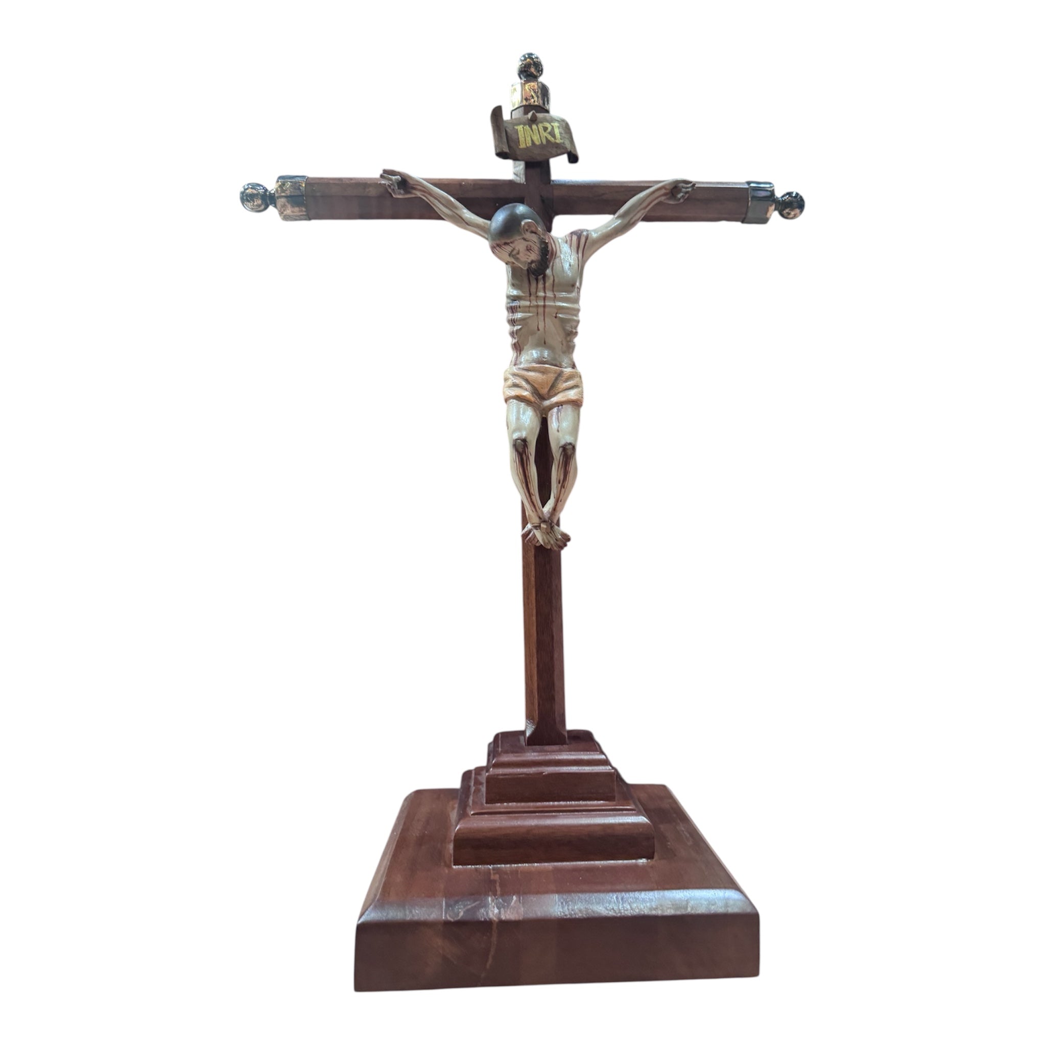 Cristo señor de chalma De Base Tallado En Cedro Rojo 55cm