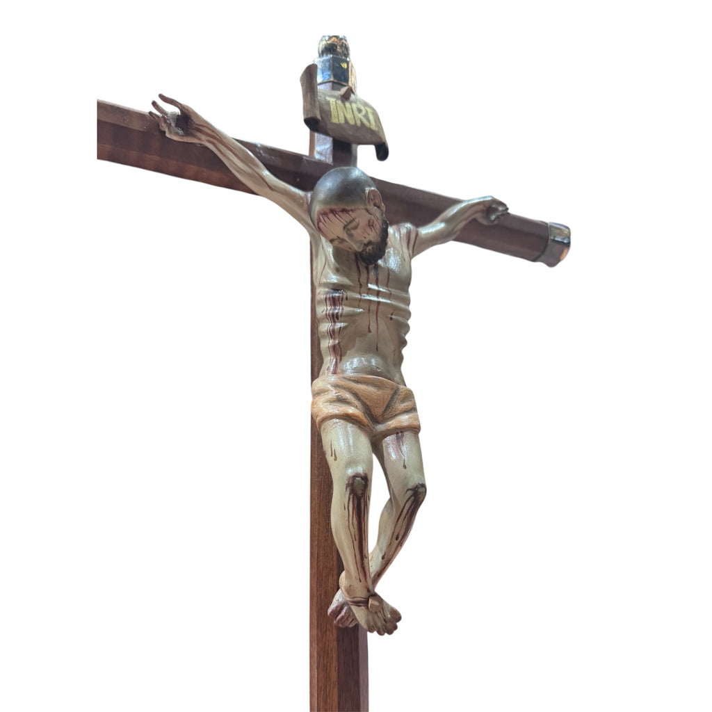 Cristo señor de chalma De Base Tallado En Cedro Rojo 55cm