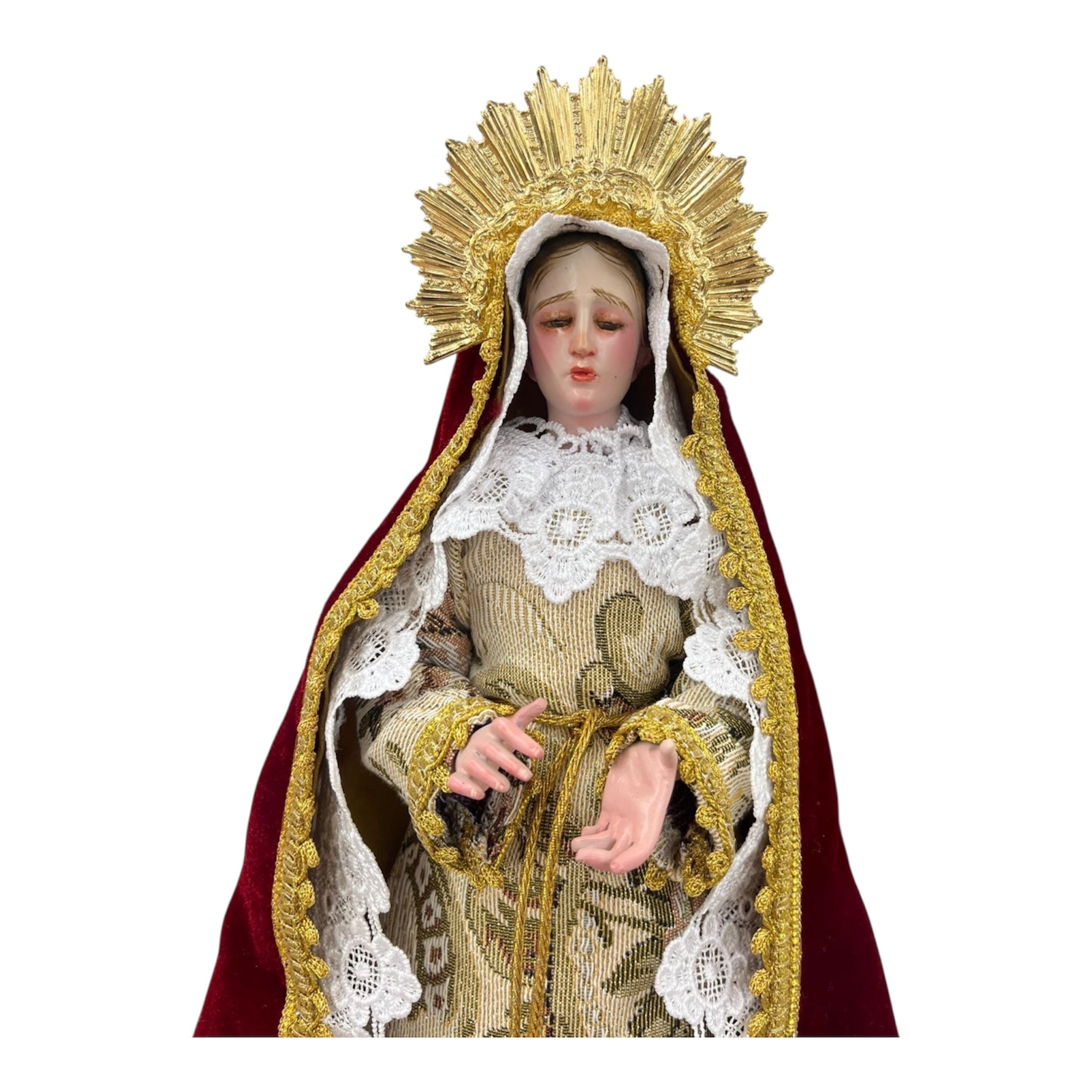 Virgen De Los Dolores Imagen Para Vestir Tipo Candelero 45cm