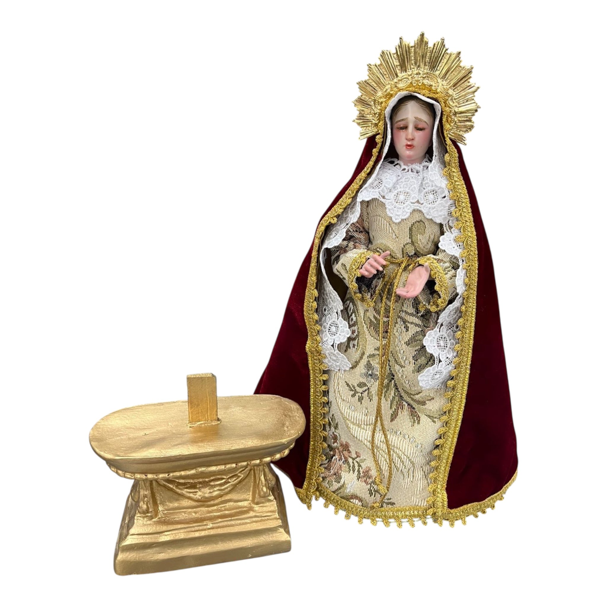 Virgen De Los Dolores Imagen Para Vestir Tipo Candelero 45cm