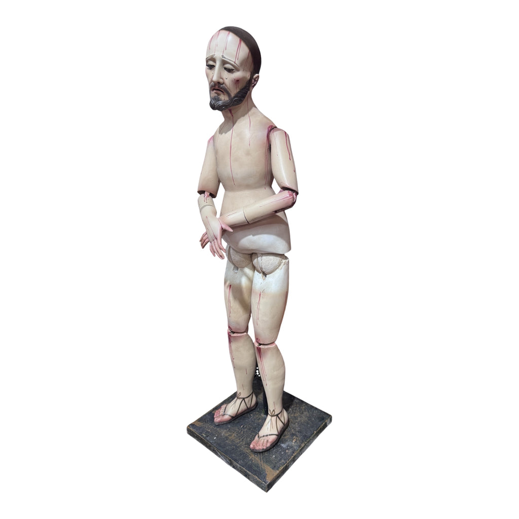 Jesús De Nazareno Para Vestir 60cm Completamente Articulado Óleo Bruñido