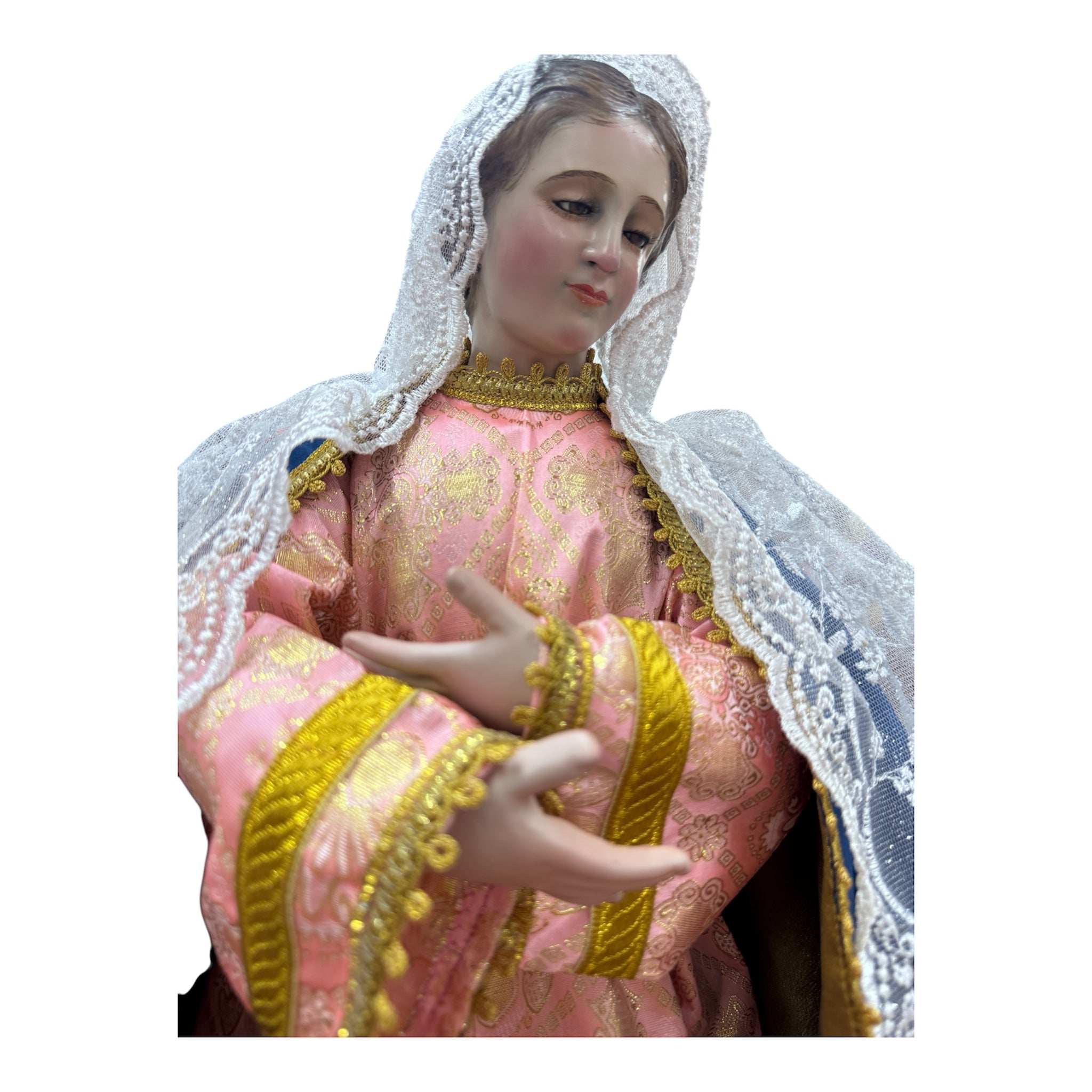 Virgen Maria De Vestir Articulada 63cm fina incluye Vestimenta