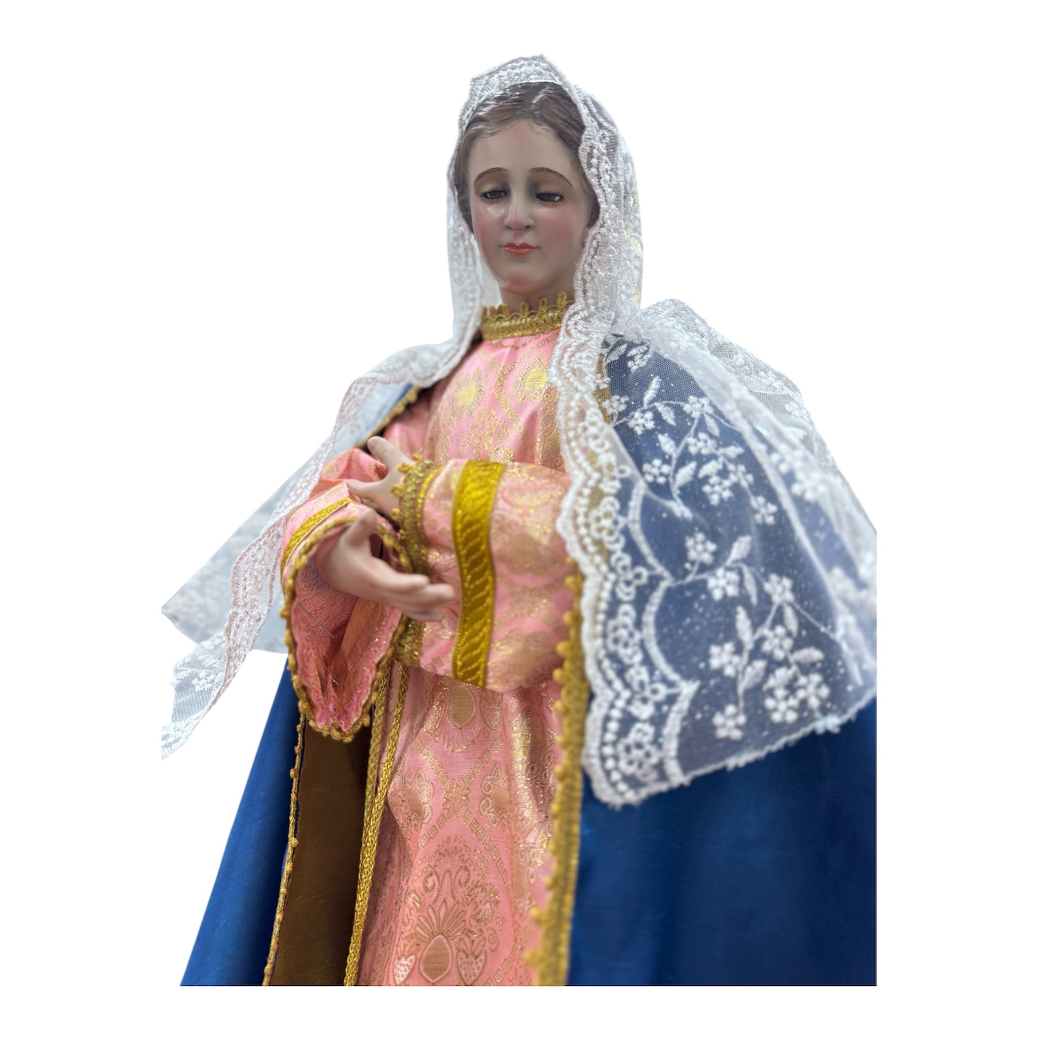 Virgen Maria De Vestir Articulada 63cm fina incluye Vestimenta