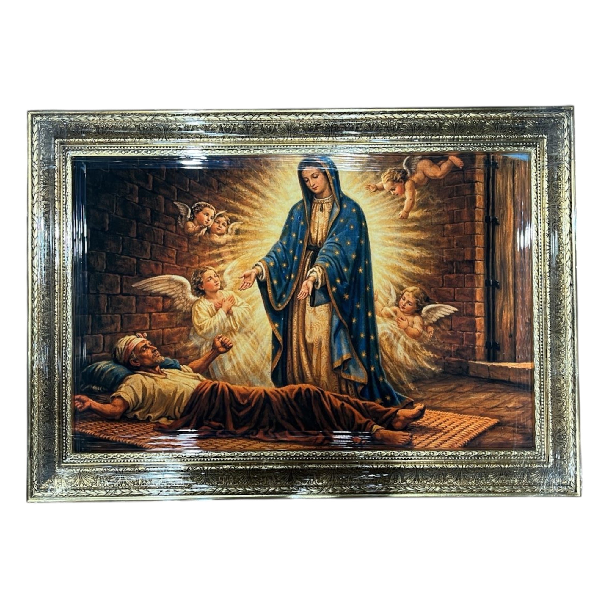 Cuadro Virgen de Guadalupe quinta aparición Marco Madera En Hoja De Oro 91 x 65