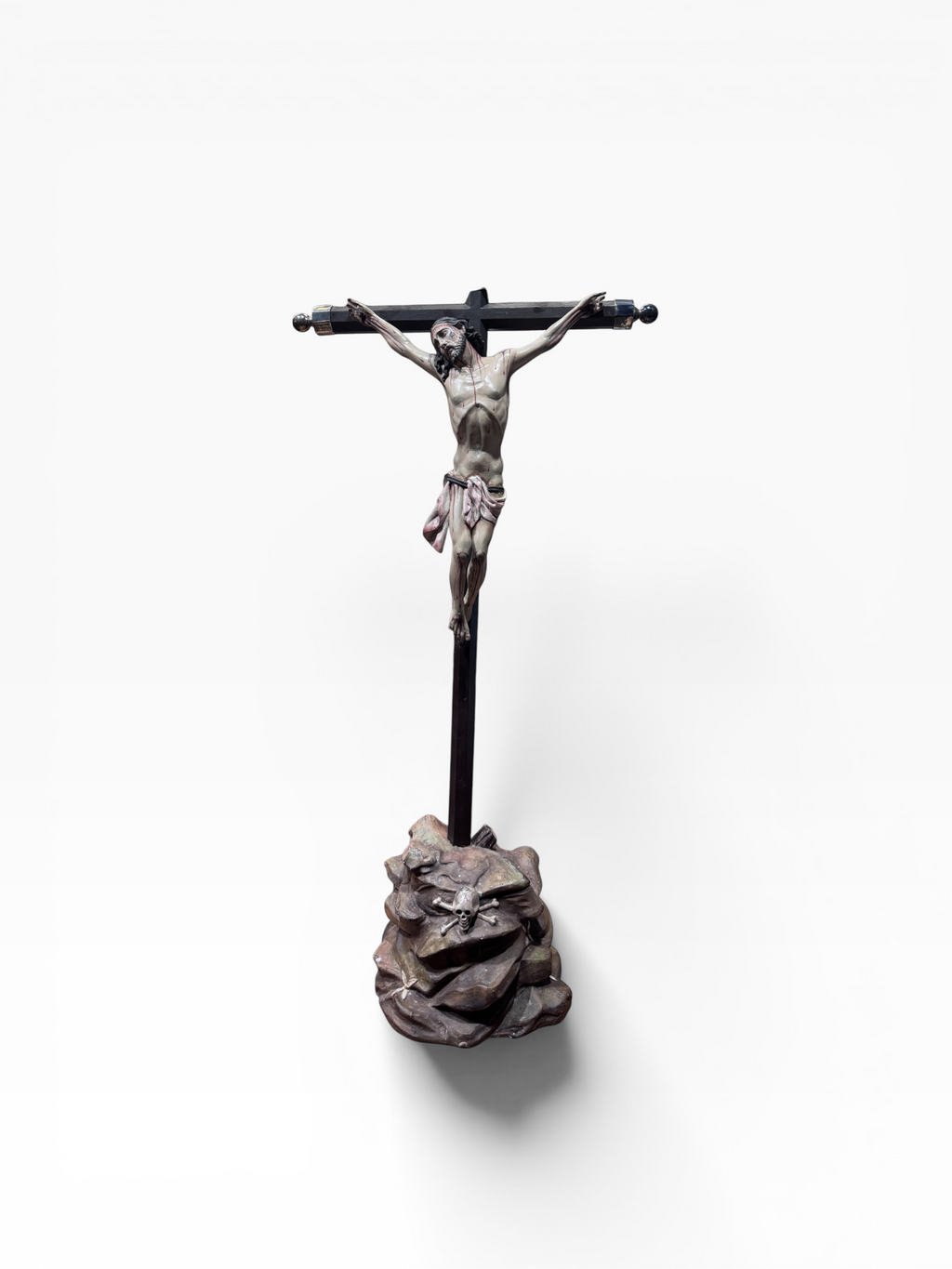 Cristo Talla En Madera Policromada  76cm Altura Total