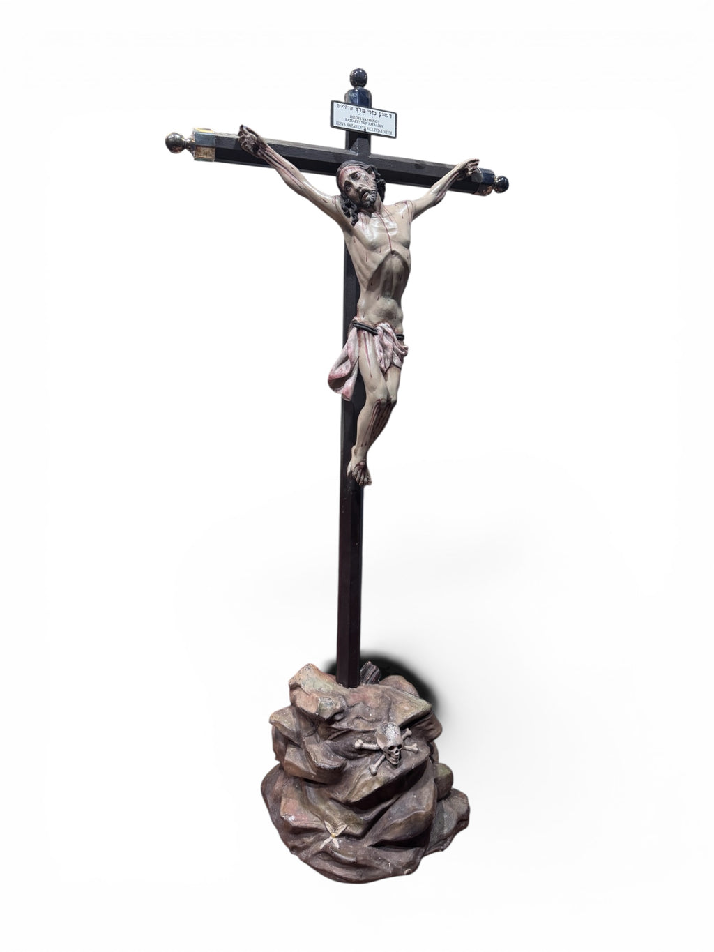 Cristo Talla En Madera Policromada  76cm Altura Total