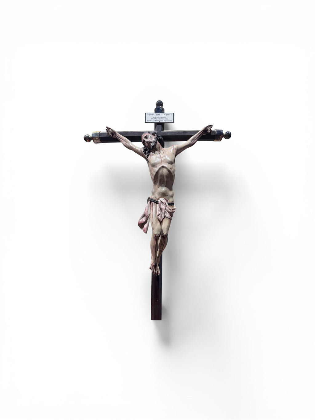 Cristo Talla En Madera Policromada  76cm Altura Total