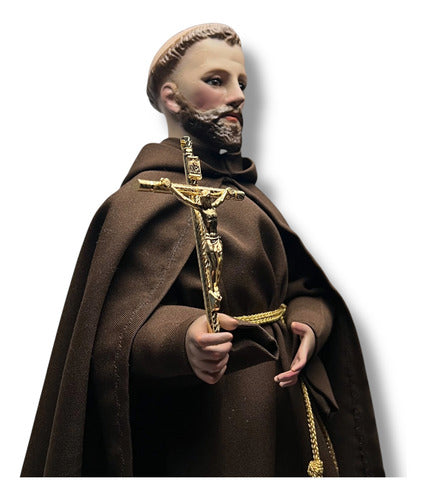San Francisco De Asís Para Vestir Con 2 Cabezas Bruñido 57cm
