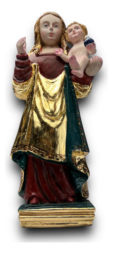 Nuestra Señora De Los Remedios Con Hoja De Oro 26cm
