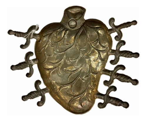 Corazón De Plata 7 Dagas Dolores 12 X 13 Cm