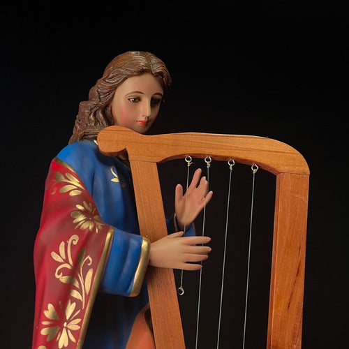 Santa Cecilia De 1mt De Altura Con Arpa Desmontable
