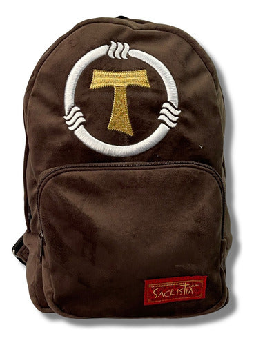 Mochila Mini Sacristía Bordada Franciscana Sacrimochila