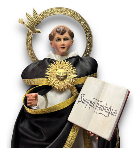 Santo Tomás De Aquino Al Óleo Imagen Para Vestir 63cm