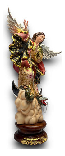 Virgen Del Apocalipsis Tallada En Madera Con Oro Fino 32cm