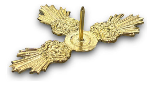 Resplandor De 3 Potencias En Chapa De Oro  7cm X 4cm