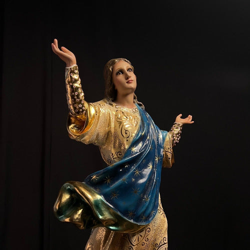 Asunción De María 81cm Óleo Y Hoja De Oro