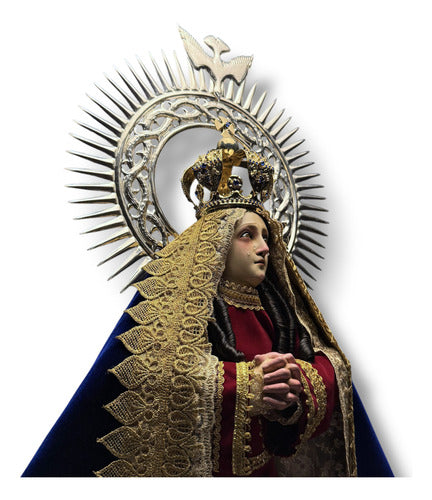 Virgen De Los Dolores De Soriano Para Vestir Y Bruñida 90cm