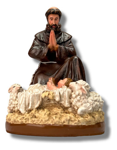 Figura De San Francisco De Asís Con Niño Dios 20 Cm