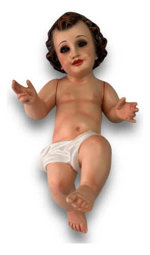 Niño Dios En Resina Con Brazos Articulados 30 Cm