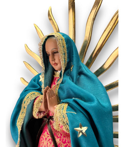 Virgen De Guadalupe Para Vestir Tallada En Madera 50cm