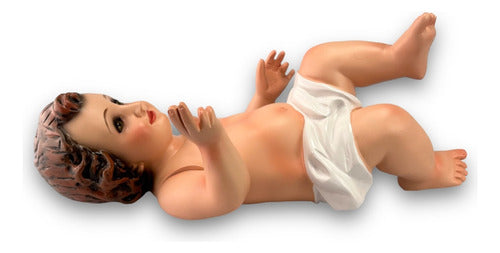 Niño Dios En Resina Con Brazos Articulados 30 Cm