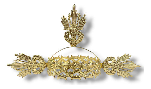 Corona De Espinas #7 Con 3 Potencias Baño De Oro