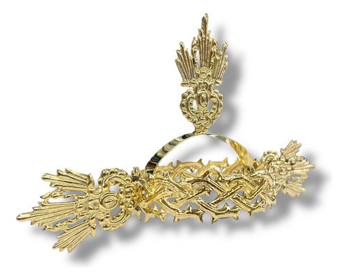 Corona De Espinas #5 Con 3 Potencias Baño De Oro