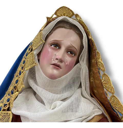 Dolorosa O Virgen De Los Dolores Para Vestir Y Bruñida 60cm