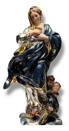 Inmaculada Concepción De María Modelo Antiguo Bruñido 90cm