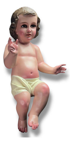 Niño Dios O Niño Jesús En Acabado Bruñido 42cm
