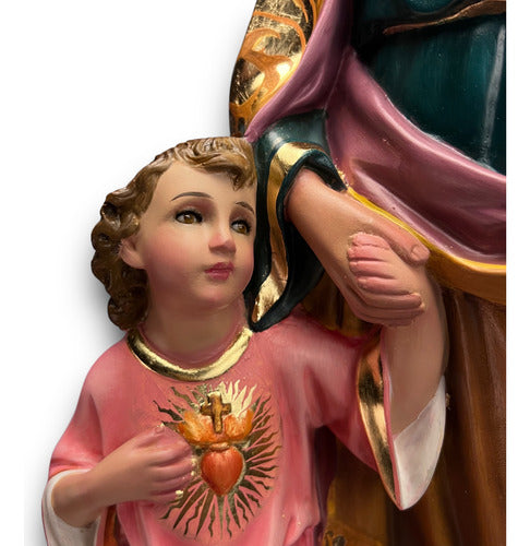 San José Con Niño Jesús De Pie Acabado En Hoja De Oro 64cm